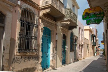 Yunanistan, sokaklar ve eski Rethymnon 'un yerleri