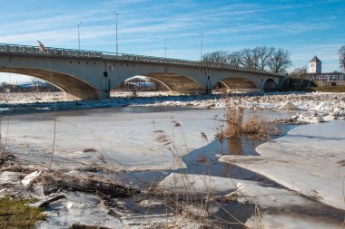 ice drift on the river Lielupe