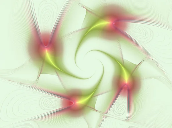 Motif fractal abstrait vert clair et rose — Photo