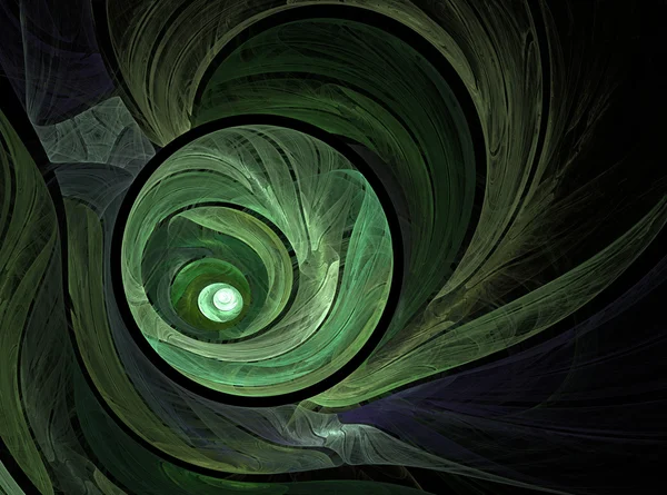 Abstrato fundo fractal verde no preto — Fotografia de Stock