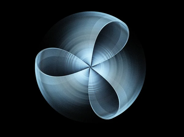 Forma fractal abstracta azul con fondo negro para logo, desi —  Fotos de Stock