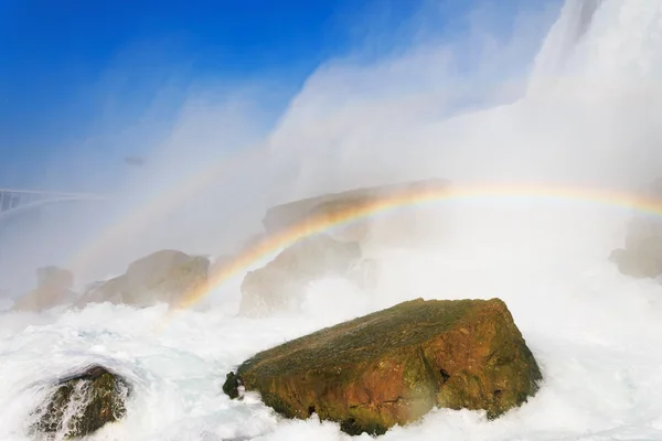 尼亚加拉大瀑布美国一侧与彩虹 — 图库照片