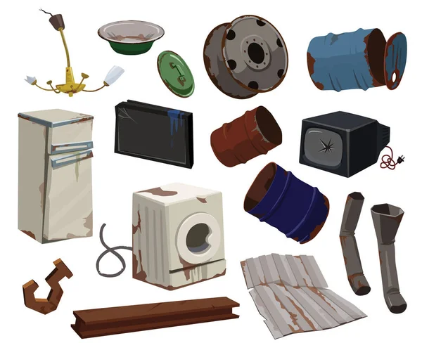 Metal çöp ögelerinin geri dönüşüm kümesi