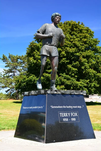 Una Estatua Monumental Para Más Grande Canadiense Terry Fox Fundación — Foto de Stock