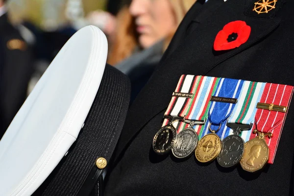 Remembrance Day,November 11th 2014,Victoria BC,Canada.Victoria as every city in North America honors our war hero's and fallen soldiers for their sacrifice for freedom for us all.We say thank you,Lest We Forget. — Stockfoto