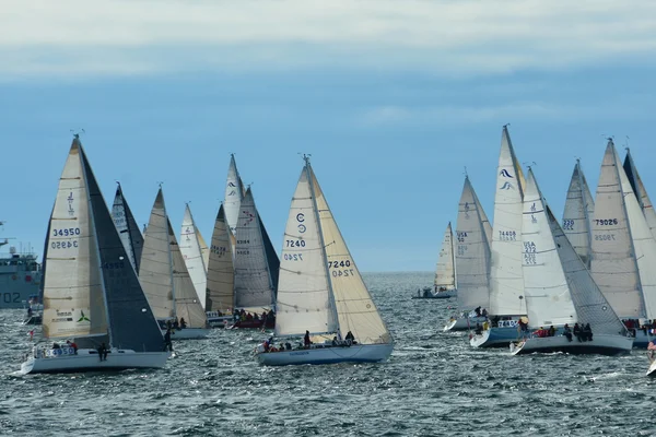 Swiftsure Yacht Race Victoria BC,Canada.,May 24th 2014.This annual yacht race attracts many racers from Seattle and many parts of the Puget sound.The Swiftsure is always a crowd pleasing draw for Victoria. — Stock Photo, Image