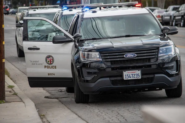 Northridge Kalifornien Usa März 2021 Lapd Ford Police Interceptor Suvs — Stockfoto