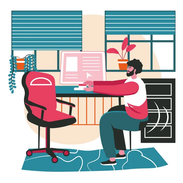 Diferentes pessoas se exercitam no conceito de ambiente de trabalho. Homem se exercitando na pausa, esticando os braços sentados na cadeira. Trabalho de escritório atividades de pessoas. Ilustração vetorial de personagens em design plano — Vetor de Stock