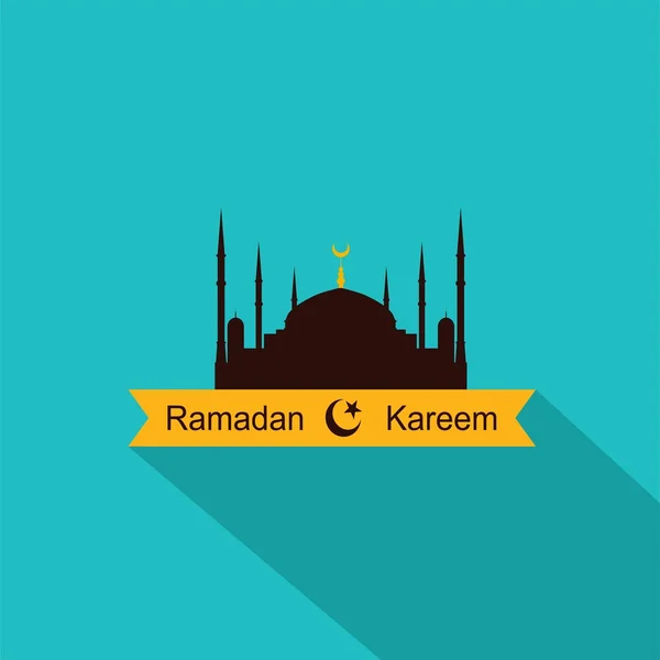 Ramadán Kareem diseño plano — Vector de stock