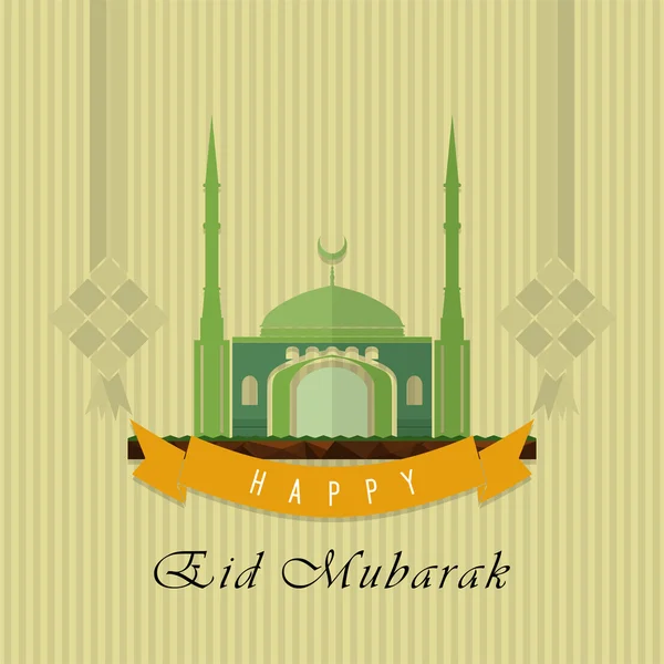Eid Mubarak tebrik kartı düz tasarım