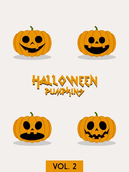 Halloween pumpkin vector set — Stock Vector