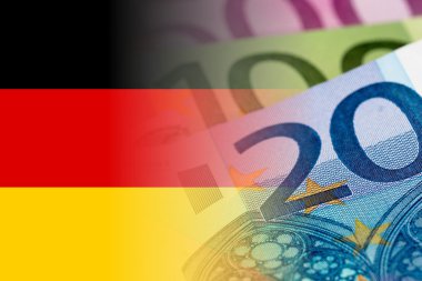 Almanya bayrağı euro banknot ile