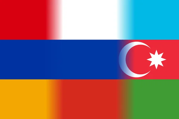 Armenien russland azerbaijan mixed flags — Stockfoto