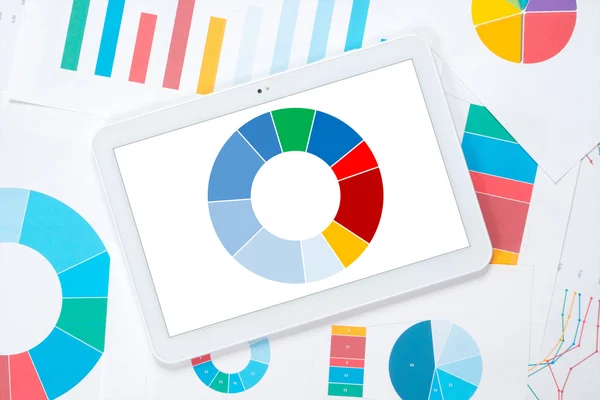 Tabletu kolorowy wykres kołowy — Zdjęcie stockowe