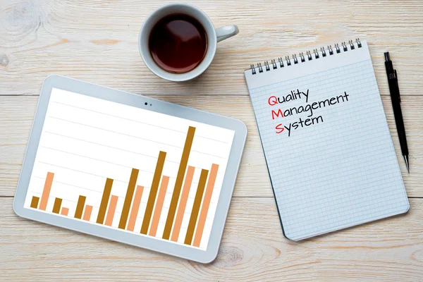 Quality management system bar chart — Stock Photo, Image