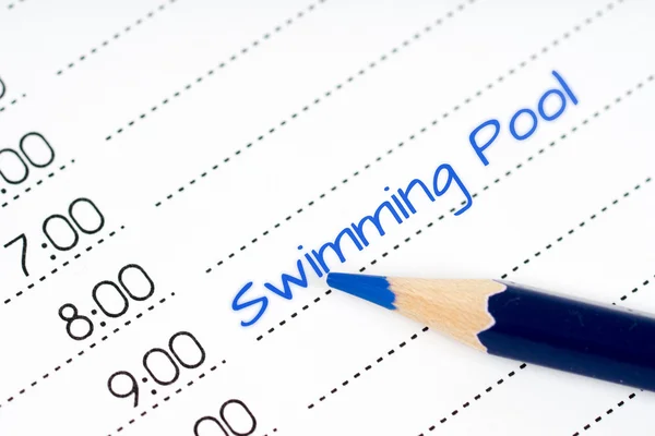 Day schedule swimming pool — Stock Photo, Image