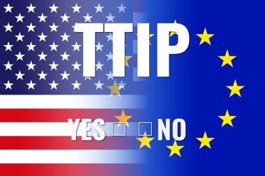 ABD AB bayrakları, ttip ile Evet çaresi