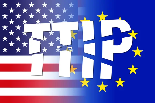 Прапори ЄС, розбиті літери — стокове фото