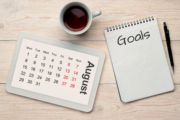 Ağustos Takvim kılavuzu ve gol