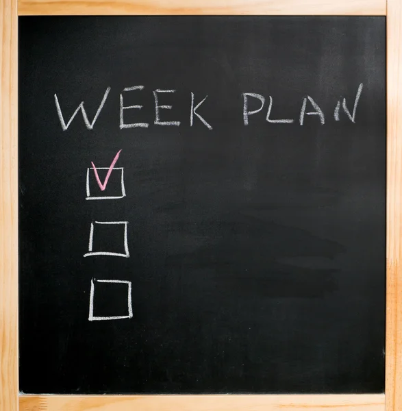 Chalk week plan check boxes — Stock Photo, Image