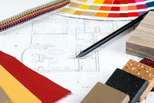 Palet, malzeme örnekleri, kalem 1 ile iç proje