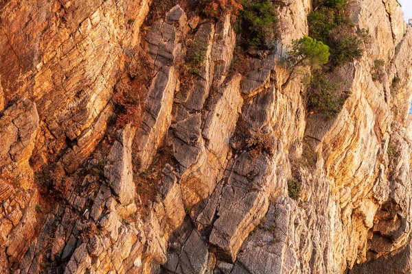 Strukturierter Hintergrund Der Felsformationen Meer Der Bucht Von Petrovac Montenegro — Stockfoto