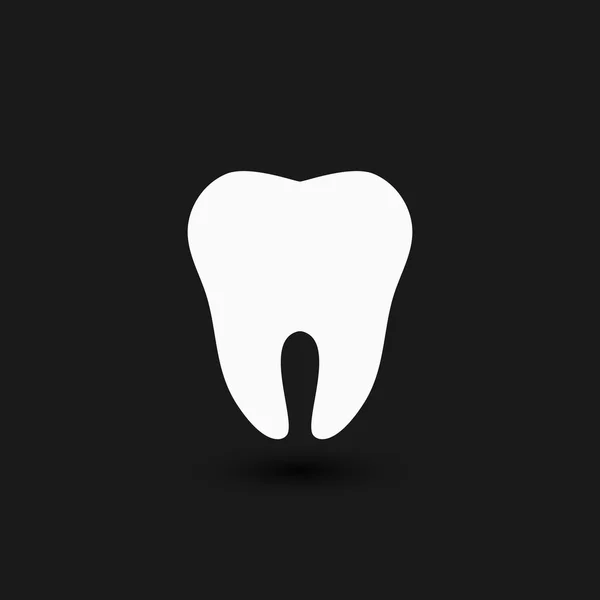 Tooth logo. Tooth icon. Vector tooth. White tooth on a black background. — Stock Vector