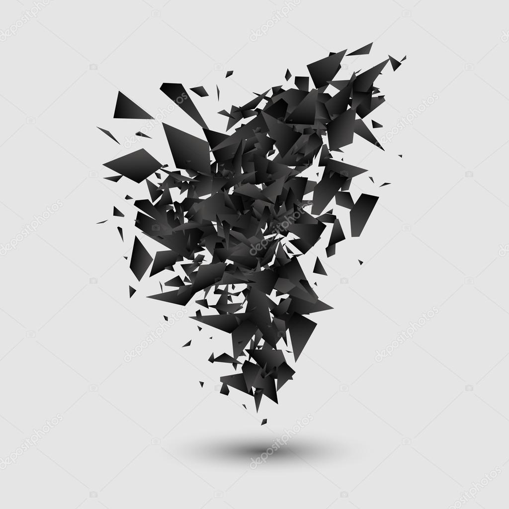 Abstract black explosion. Geometric background. Vector illustration.