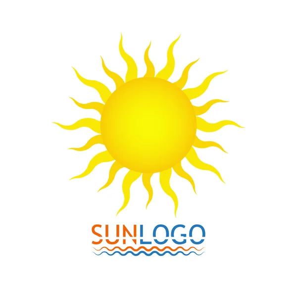 Icono del sol. Logo del sol. Diseño de verano. Ilustración vectorial — Vector de stock