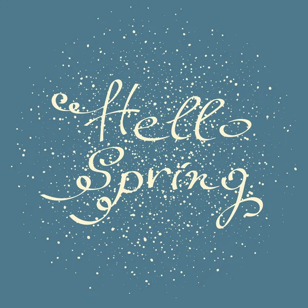 Hallo Frühling. Handschrift. Vektorillustration — Stockvektor