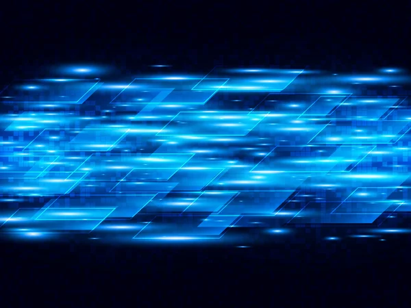 Technologie de vitesse numérique vectorielle, fond vectoriel abstrait avec bandes bleues . — Image vectorielle