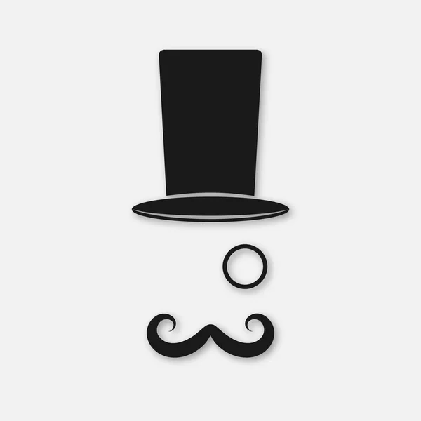 Top hat ikon. Gammeldags gentleman ikon. Vektorillustration – Stock-vektor