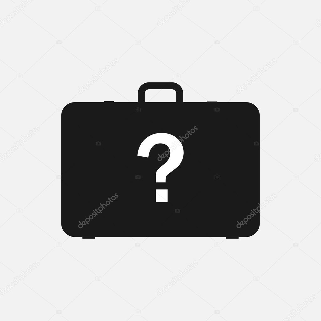 Suspicious suitcase icon. Suitcase icon. Flat icon. Vector illustration EPS10
