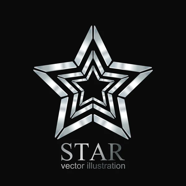 Stern-Logo. silbernes Stern-Logo. Star-Symbol. Vektorillustration — Stockvektor