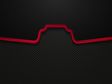 Soyut siyah ve kırmızı teknoloji tasarımı. Vektör şablonu arka planı