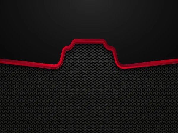 Design de conceito de tecnologia preto e vermelho abstrato. Vector modelo de fundo — Vetor de Stock