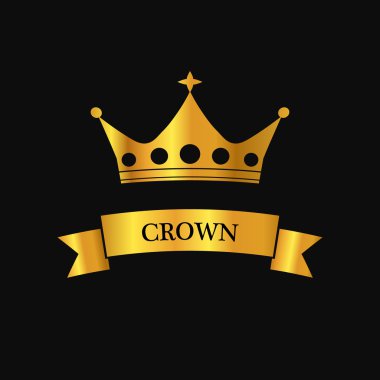Vektör taç logo. Vektör çizim