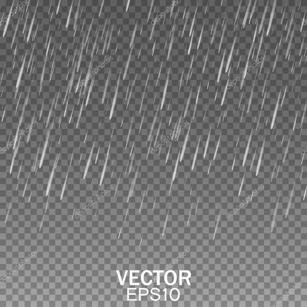 Vector rain. Rain drops on the transparent background. Vector texture Stock  Vector by ©Mr.Vander 104723904