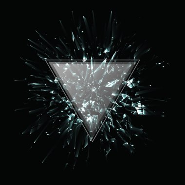 Soyut siyah beyaz vektör patlama. Üçgen kare