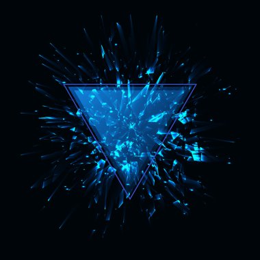 Mavi techno stil vektör patlama. Vektör çizim