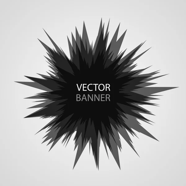 Banner de explosión negro abstracto. Ilustración vectorial — Vector de stock