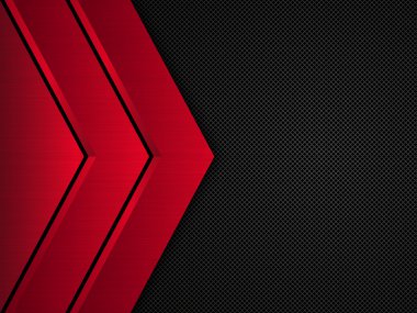 Metalik arka plan siyah ve kırmızı. Vektör metalik afiş. Soyut teknolojik altyapı