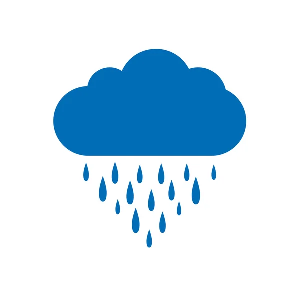 Regen. Regenwolken. blaue Regenwolke. Wolken und Regentropfen. Wolkensymbol. Regen-Symbol auf weißem Hintergrund — Stockvektor