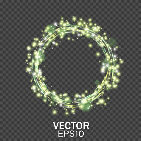 Ronde glanzende frame op transparante achtergrond. Vector lichteffect — Stockvector