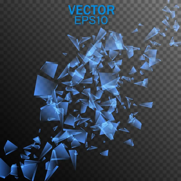Vidrios rotos. Fragmentos transparentes vectoriales. Diseño vectorial — Vector de stock