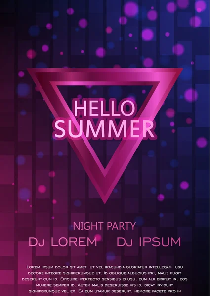 Club Party Flyer. Hello Summer Party Flyer A4. Conception vectorielle — Image vectorielle