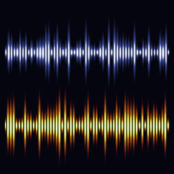 Ondas sonoras vectoriales. Diseño de ondas de audio. Ilustración vectorial — Archivo Imágenes Vectoriales