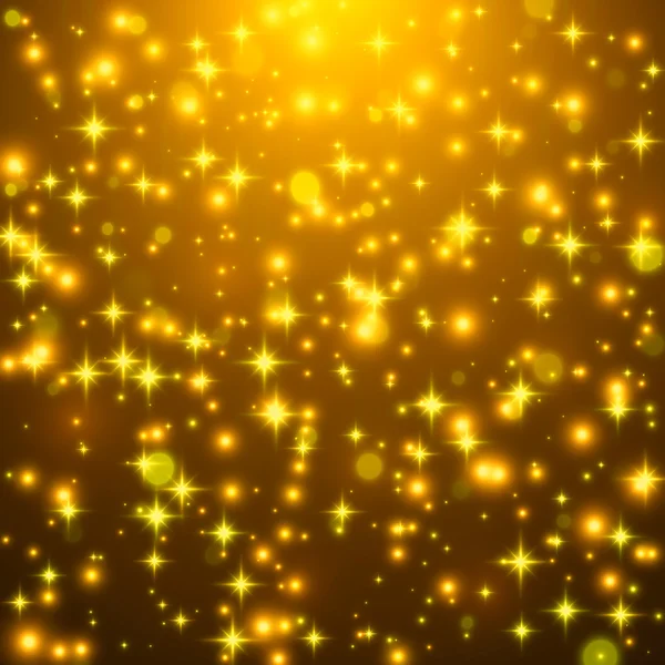Hintergrund mit goldenen Sternen. Gold glitzert Staub Textur. Urlaub heller Hintergrund mit Sternen und Licht. — Stockfoto