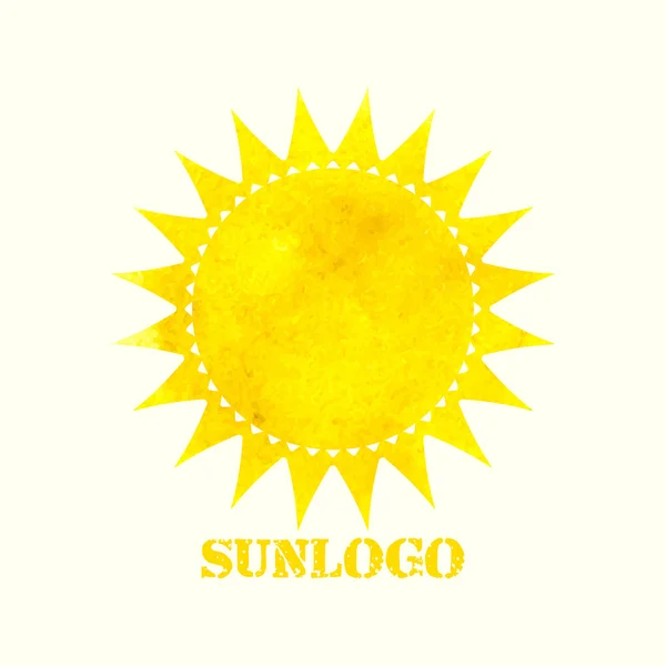 Logo Sun. Soleil aquarelle. L'icône du soleil. Illustration vectorielle — Image vectorielle