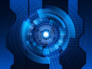 Soyut mavi fütüristik dijital teknoloji arka plan. Vektör çizim